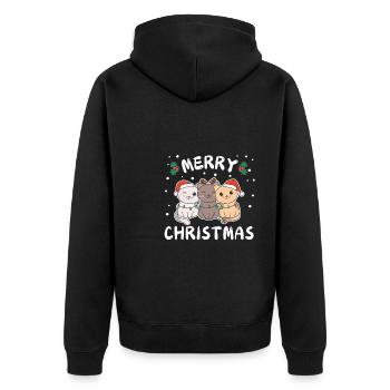 Joyeux Noël Chat mignon Chats de Noël - Veste à capuche bio Premium Unisexe - noir - Dos - Nico (187cm)