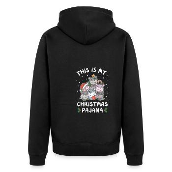 Pyjama de Noël Hippopotame de Noël - Veste à capuche bio Premium Unisexe - noir - Dos - Nico (187cm)