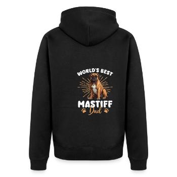Mastiff Groovy Mastiff Dad - Unisex Premium Bio Zip Hoodie - Schwarz - Hinten - Nico (187cm)