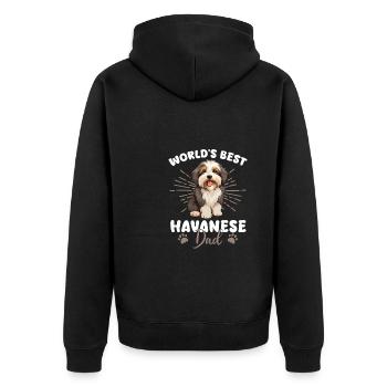 Havaneser Dog Havanese Dad - Unisex Premium Organic Zip Hoodie - black - Back - Nico (187cm)