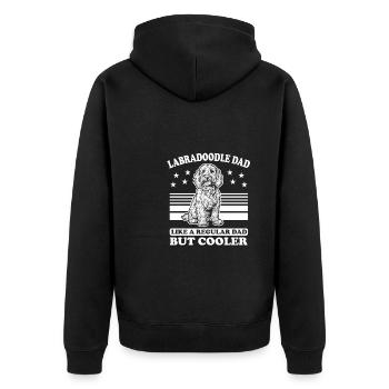 Labradoodle Retro Labradoodle Dad - Unisex Premium Organic Zip Hoodie - black - Back - Nico (187cm)