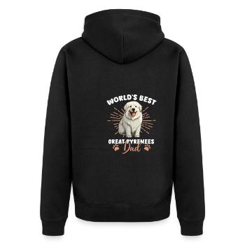 Bouvier des Pyrénées Grand Pyrénéen papa - Veste à capuche bio Premium Unisexe - noir - Dos - Nico (187cm)