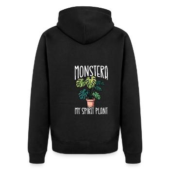 Monstera Ma Plante Spirituelle – - Veste à capuche bio Premium Unisexe - noir - Dos - Nico (187cm)