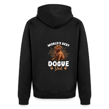 Dogue de Bordeaux Groovy Dogue Dad - Veste à capuche bio Premium Unisexe - noir - Dos - Nico (187cm)
