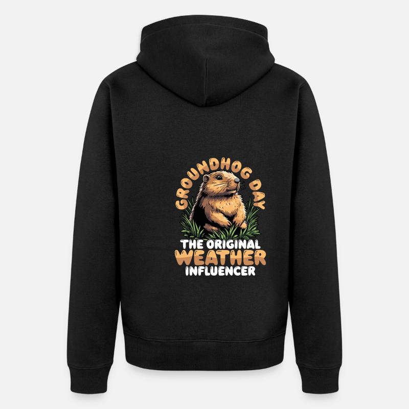 Bonne Marmotte, Influenceur météo - Veste à capuche bio Premium Unisexe - noir