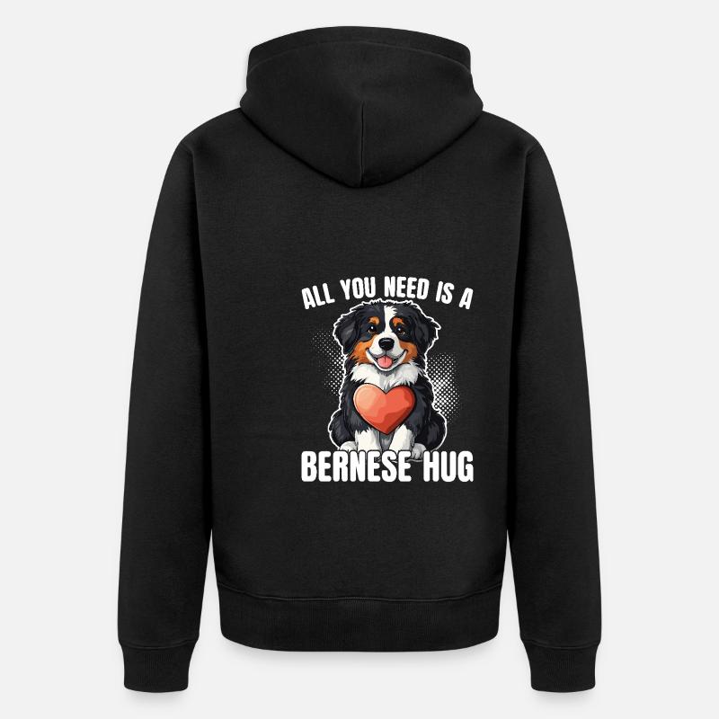 Bouvier bernois Bernese câlin - Veste à capuche bio Premium Unisexe - noir