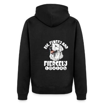 Bouvier des Pyrénées Great Pyrenees Big Fluffy - Veste à capuche bio Premium Unisexe - noir - Dos - Nico (187cm)
