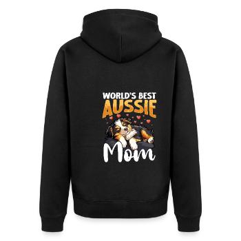Berger Australien Chien Aussie Mama - Veste à capuche bio Premium Unisexe - noir - Dos - Nico (187cm)