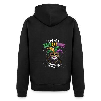 Lassen Sie Die Spielereien Den Karneval Beginnen - Unisex Premium Bio Zip Hoodie - Schwarz - Hinten - Nico (187cm)