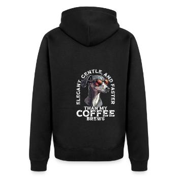 Drôle de chien lévrier dicton - Veste à capuche bio Premium Unisexe - noir - Dos - Nico (187cm)