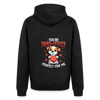 Tu es parfait pour moi chien mignon - Veste à capuche bio Premium Unisexe - noir - Dos - Nico (187cm)