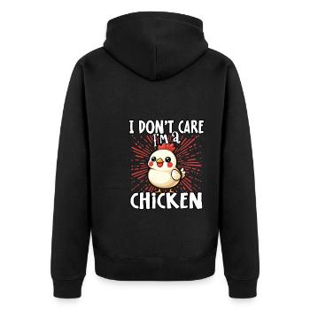 Je m’en fiche, je suis un poulet - süßes Huhn - Veste à capuche bio Premium Unisexe - noir - Dos - Nico (187cm)