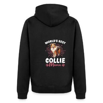 Collie à poil long Le meilleur Collie Mama du monde - Veste à capuche bio Premium Unisexe - noir - Dos - Nico (187cm)
