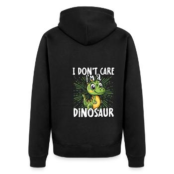 Je m’en fiche, je suis un dinosaure - dinosaure mignon - Veste à capuche bio Premium Unisexe - noir - Dos - Nico (187cm)