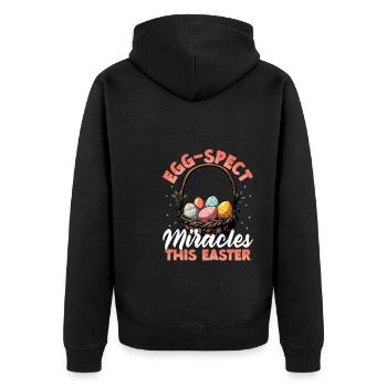 Specspespect Miracles This Easter Cute - Unisex Premium Organic Zip Hoodie - black - Back - Nico (187cm)