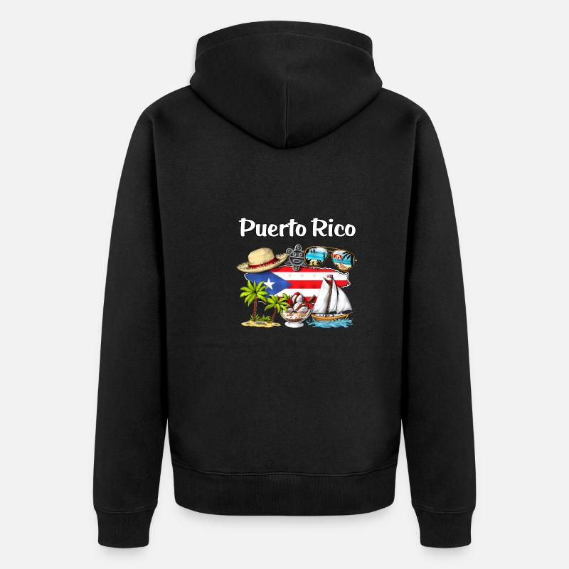 Vacances à Porto Rico - Veste à capuche bio Premium Unisexe - noir