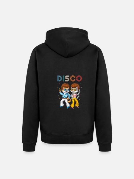 Chats disco - Veste à capuche bio Premium Unisexe - noir