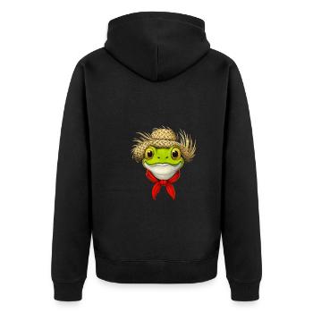 Puerto Rico Coqui Frog - Unisex Premium Organic Zip Hoodie - black - Back - Nico (187cm)