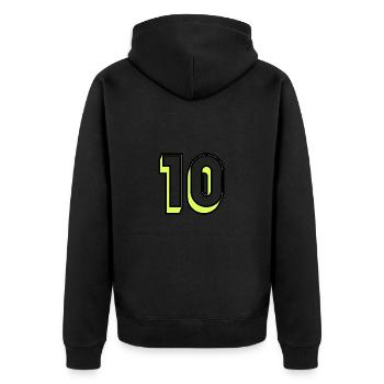 10 ANS. 10e ANNIVERSAIRE. ANNIVERSAIRE 10 ANS. 10 - Veste à capuche bio Premium Unisexe - noir - Dos - Nico (187cm)