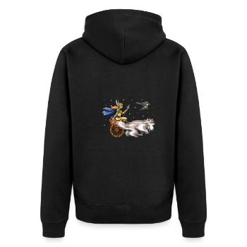 Freya Norse Mythology Goddess - Unisex Premium Organic Zip Hoodie - black - Back - Nico (187cm)