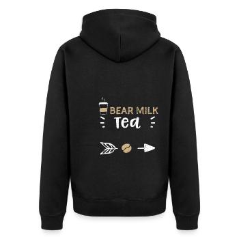 Thé au lait d’ours - Café - Veste à capuche bio Premium Unisexe - noir - Dos - Nico (187cm)