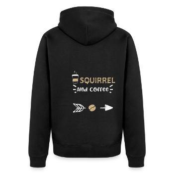 Squirrel And Coffee - Coffee - Unisex Premium Bio Zip Hoodie - Schwarz - Hinten - Nico (187cm)