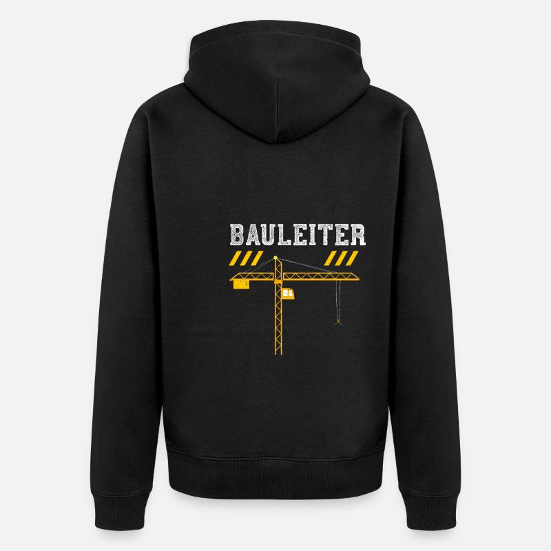 Bauleiter - Construction Worker - Unisex Premium Bio Zip Hoodie - Schwarz