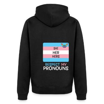 LBGT Flag Gay Pride Human Vintage Rainbow - Unisex Premium Organic Zip Hoodie - black - Back - Nico (187cm)