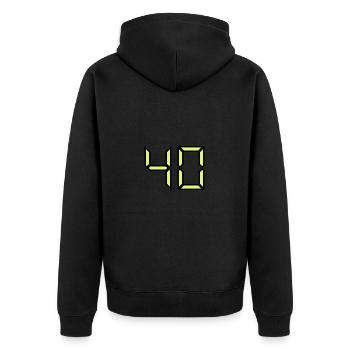40. GEBURTSTAG. ALLES GUTE ZUM GEBURTSTAG! - Unisex Premium Bio Zip Hoodie - Schwarz - Hinten - Nico (187cm)
