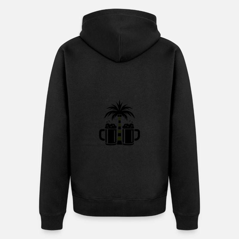 Plage de Beer Palm Trees - Veste à capuche bio Premium Unisexe - noir