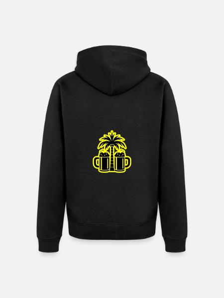 Bier Palmen Strand - Unisex Premium Bio Zip Hoodie - Schwarz
