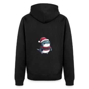 Whale Christmas Comic - Unisex Premium Organic Zip Hoodie - black - Back - Nico (187cm)