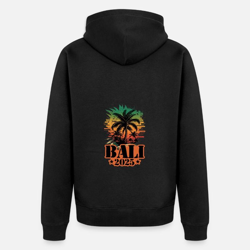 Palmiers de Bali 2025 - Veste à capuche bio Premium Unisexe - noir