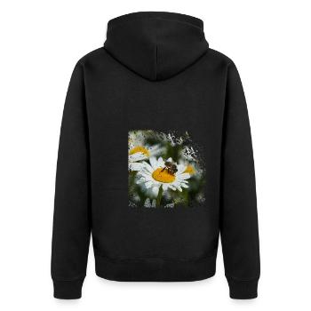 Une abeille recueille le pollen - Veste à capuche bio Premium Unisexe - noir - Dos - Nico (187cm)
