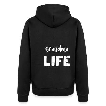 Grand-mère Life - Softball - Veste à capuche bio Premium Unisexe - noir - Dos - Nico (187cm)