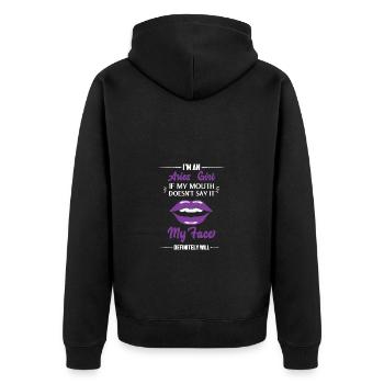 Sternzeichen Widder - Unisex Premium Bio Zip Hoodie - Schwarz - Hinten - Nico (187cm)