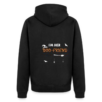 Je suis son boo-friend - Halloween - Veste à capuche bio Premium Unisexe - noir - Dos - Nico (187cm)