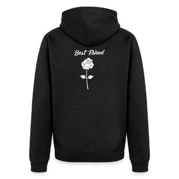 Best Friend Bestie Family Sister Roses Tattoo - Unisex Premium Organic Zip Hoodie - black - Back - Nico (187cm)