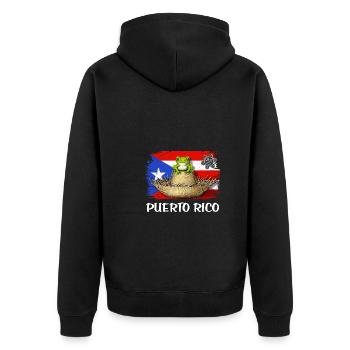 Porto Rico Coqui Grenouille Boricua Drapeau - Veste à capuche bio Premium Unisexe - noir - Dos - Nico (187cm)