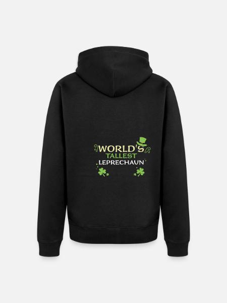 World's Tallest Leprechaun - Unisex Premium Organic Zip Hoodie - black