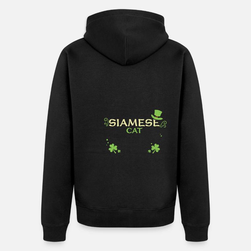 Chat siamois - Saint-Patrick - Veste à capuche bio Premium Unisexe - noir