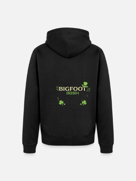 Bigfoot Irish - St. Patrick's Day - Unisex Premium Organic Zip Hoodie - black