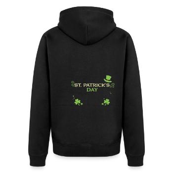 Fête de la Saint-Patrick - Veste à capuche bio Premium Unisexe - noir - Dos - Nico (187cm)