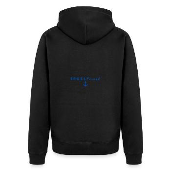Segelfreund Ankermotiv - Unisex Premium Bio Zip Hoodie - Schwarz - Hinten - Nico (187cm)