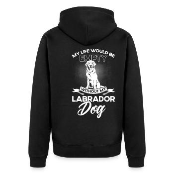 Haustier Labrador Mama Hund Labrador - Unisex Premium Bio Zip Hoodie - Schwarz - Hinten - Nico (187cm)