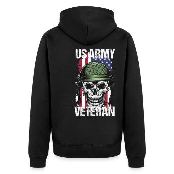 Cadeau du drapeau du soldat de l’armée américaine - Veste à capuche bio Premium Unisexe - noir - Dos - Nico (187cm)