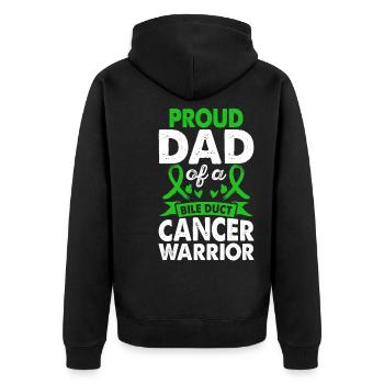 Father Of The Bile Duct Cancer Warrior Consciousness - Unisex Premium Organic Zip Hoodie - black - Back - Nico (187cm)