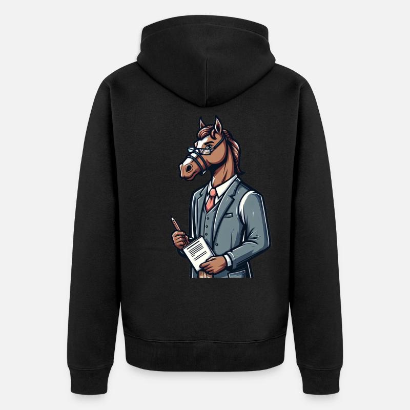 Professeur de cheval mignon - Veste à capuche bio Premium Unisexe - noir