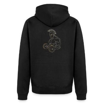 Spartiate Haltères Dorés - Veste à capuche bio Premium Unisexe - noir - Dos - Nico (187cm)
