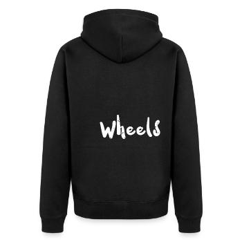Wheels - Skating - Unisex Premium Bio Zip Hoodie - Schwarz - Hinten - Nico (187cm)